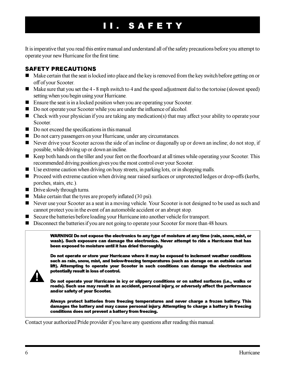 Pride Mobility Hurricane User Manual | Page 6 / 32