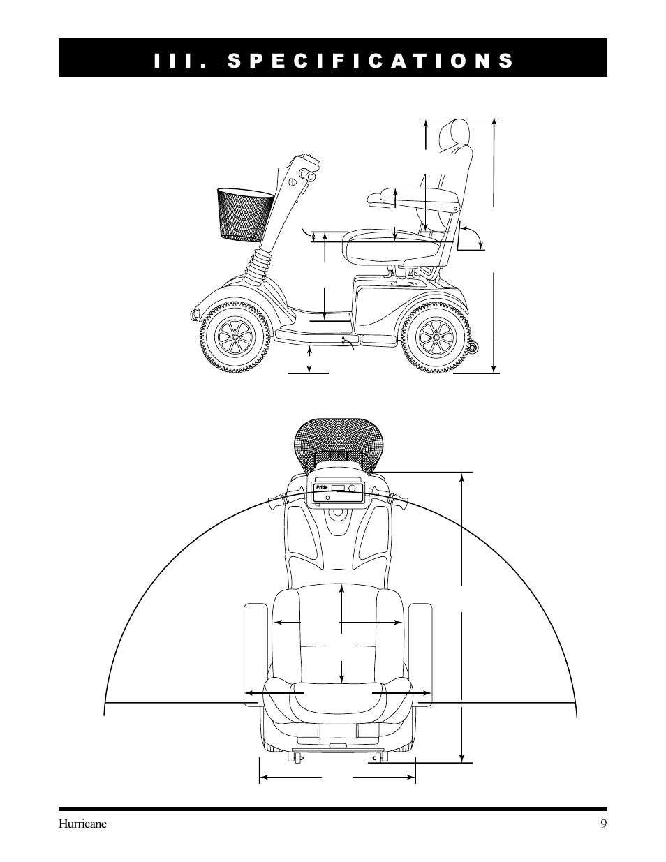 Pride Mobility Hurricane User Manual | Page 9 / 32