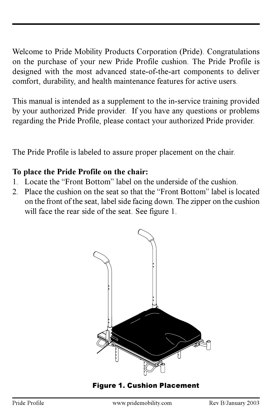 Introduction | Pride Mobility Pride Profile INFMANU2127 User Manual | Page 3 / 6