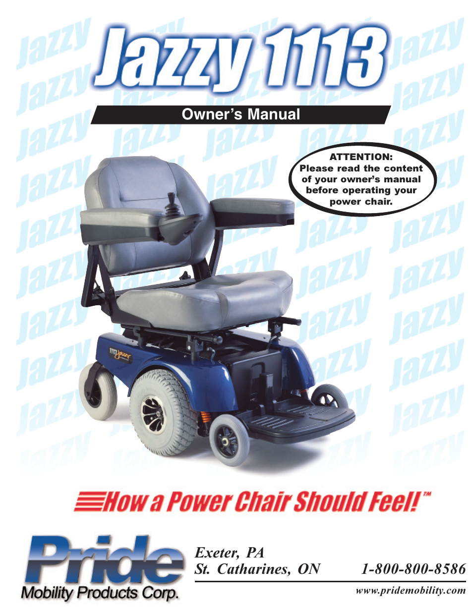 Pride Mobility Jazzy 1113 User Manual | 60 pages