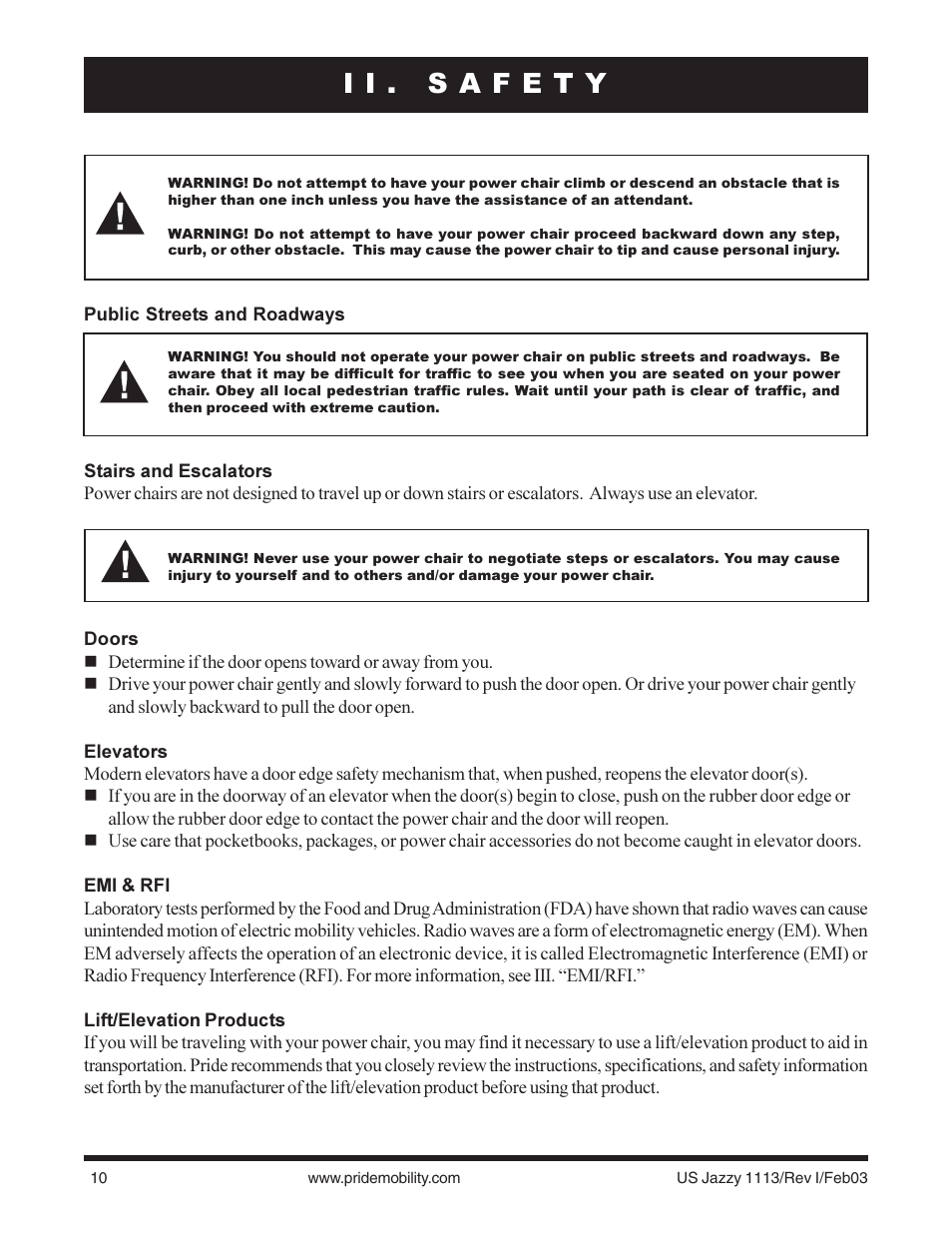 Pride Mobility Jazzy 1113 User Manual | Page 10 / 60