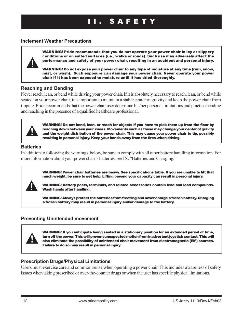 Pride Mobility Jazzy 1113 User Manual | Page 12 / 60