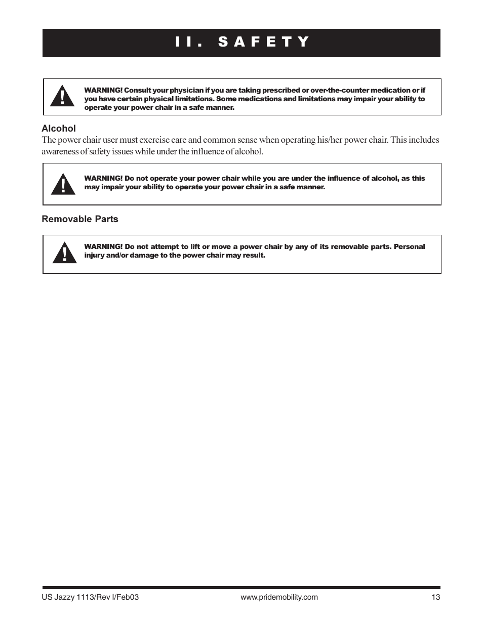 Pride Mobility Jazzy 1113 User Manual | Page 13 / 60