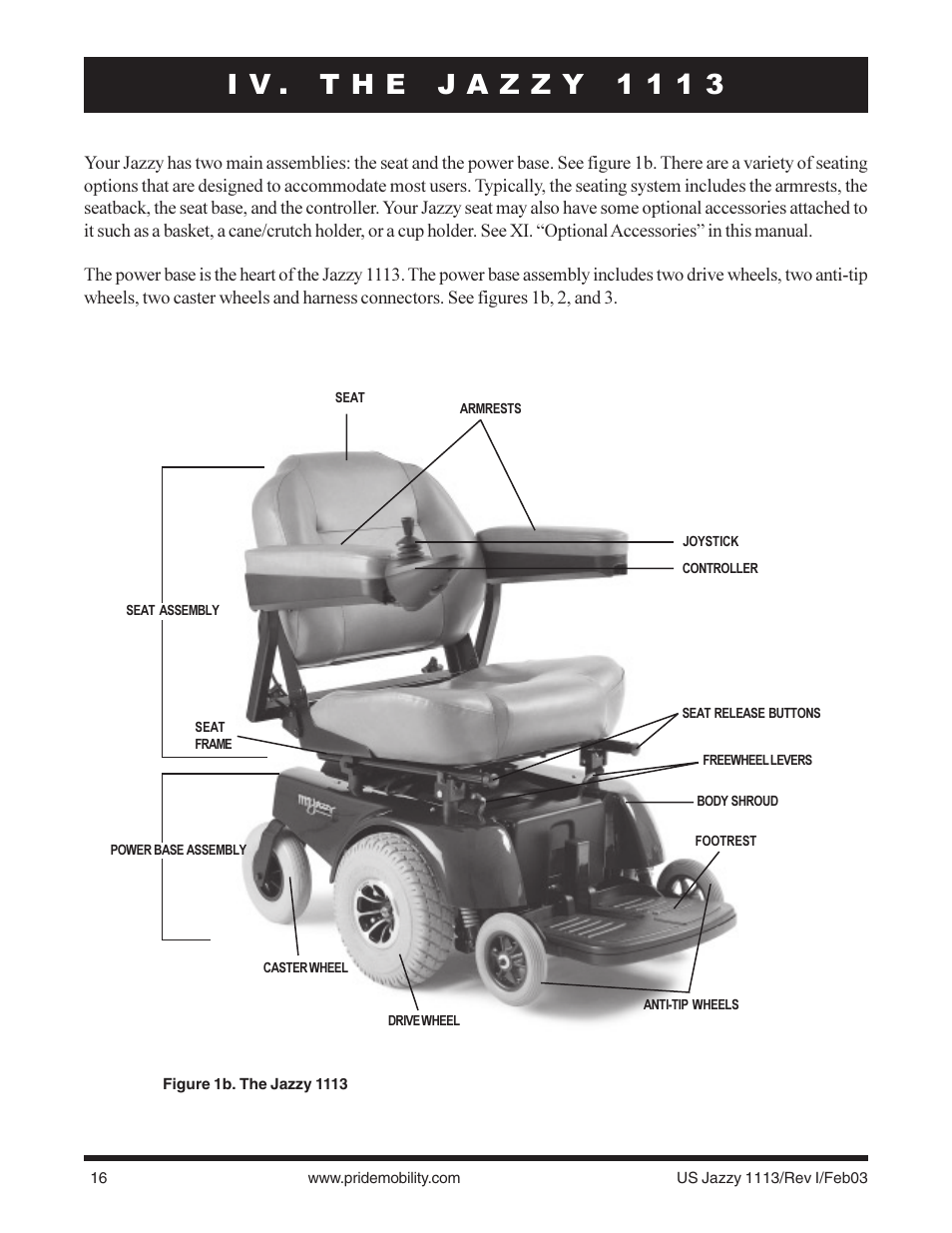 Pride Mobility Jazzy 1113 User Manual | Page 16 / 60