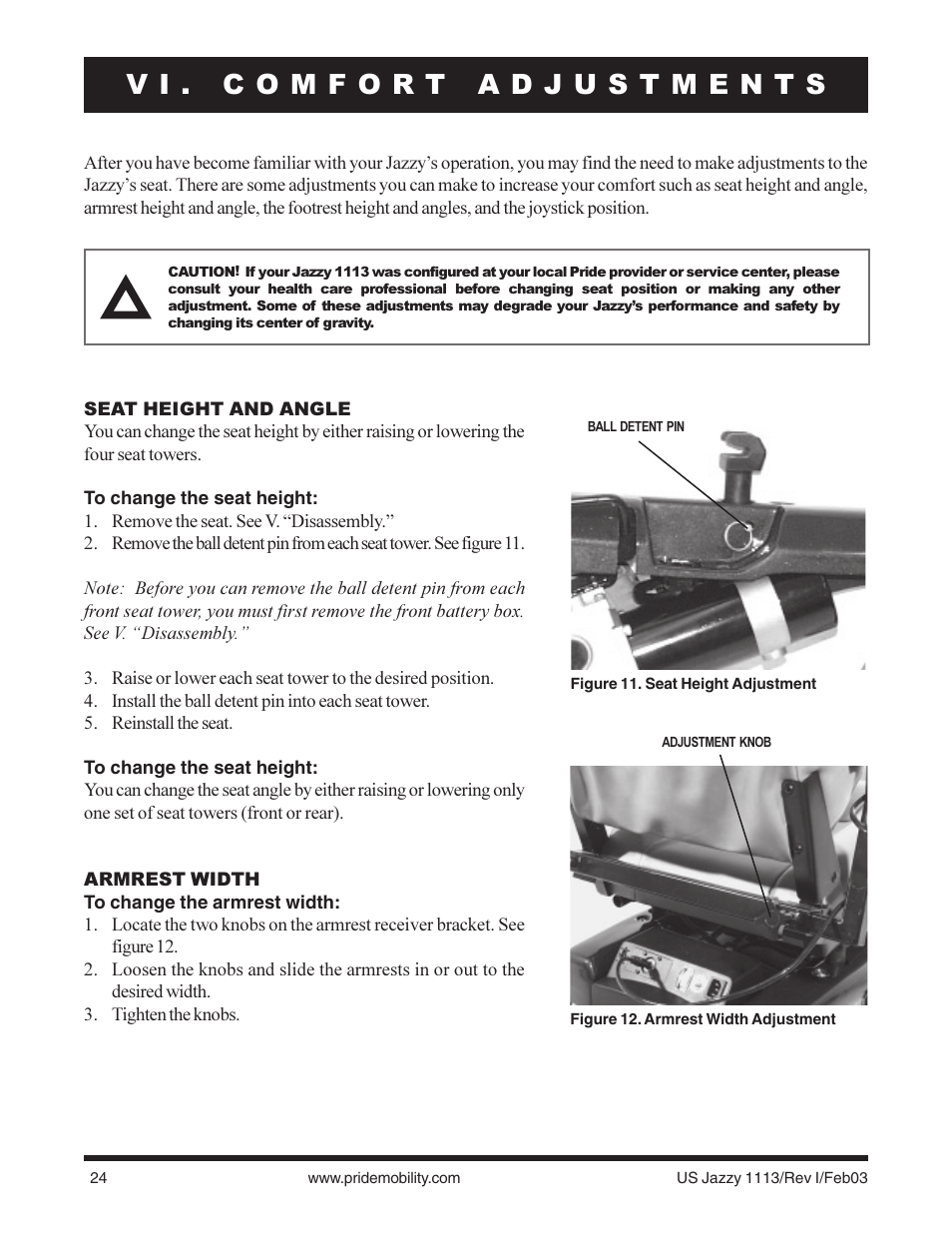 Pride Mobility Jazzy 1113 User Manual | Page 24 / 60