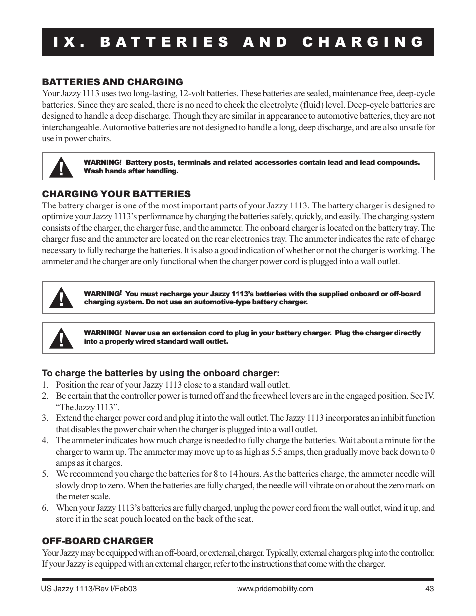 Pride Mobility Jazzy 1113 User Manual | Page 43 / 60