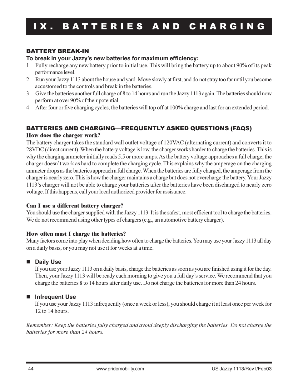 Pride Mobility Jazzy 1113 User Manual | Page 44 / 60
