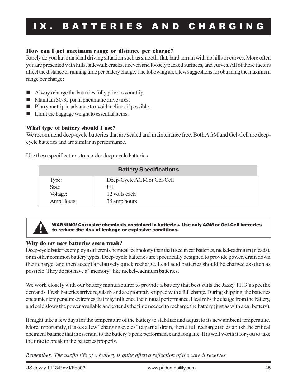 Pride Mobility Jazzy 1113 User Manual | Page 45 / 60