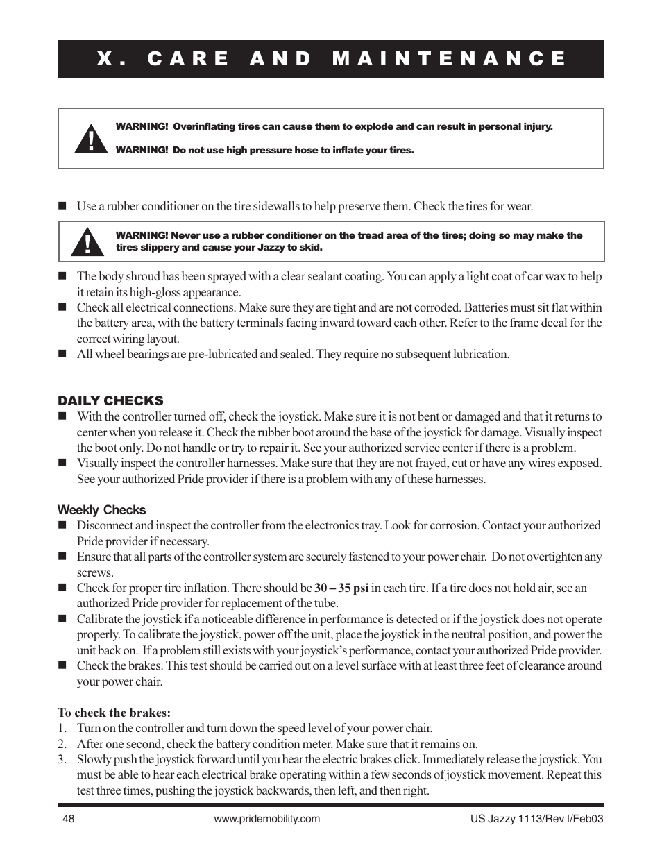 Pride Mobility Jazzy 1113 User Manual | Page 48 / 60