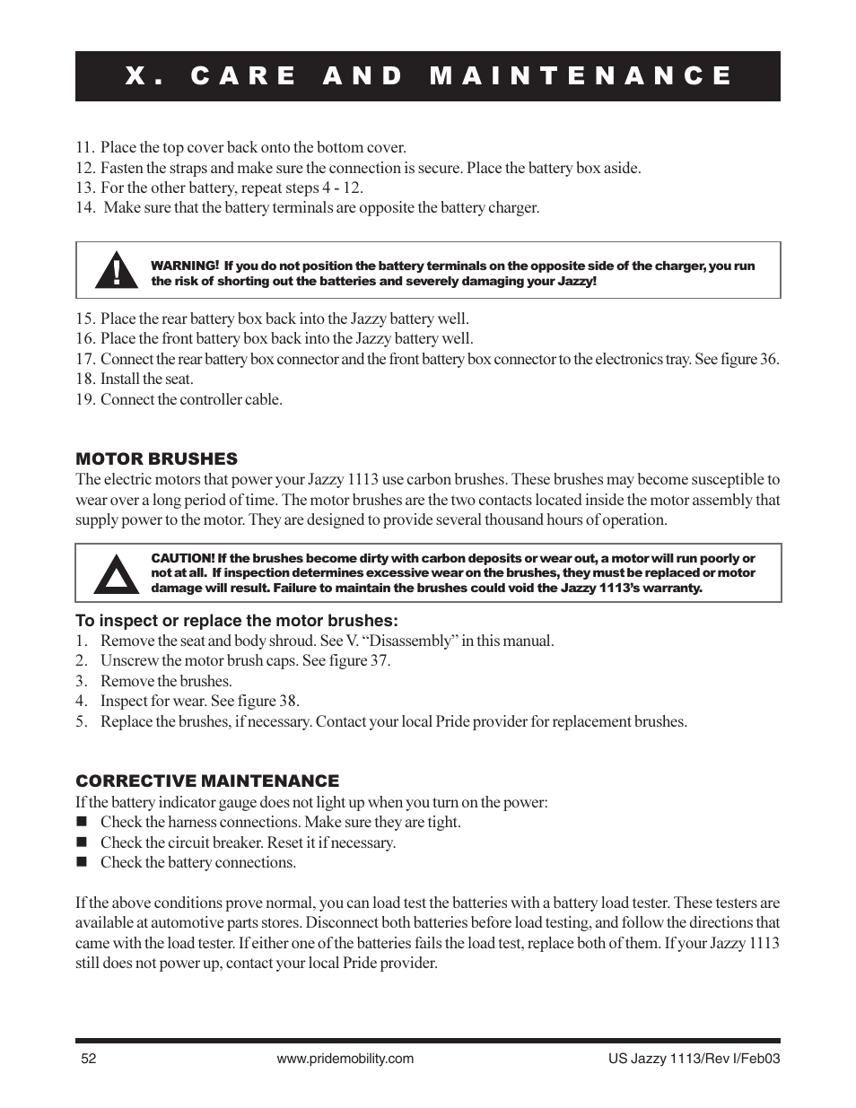 Pride Mobility Jazzy 1113 User Manual | Page 52 / 60