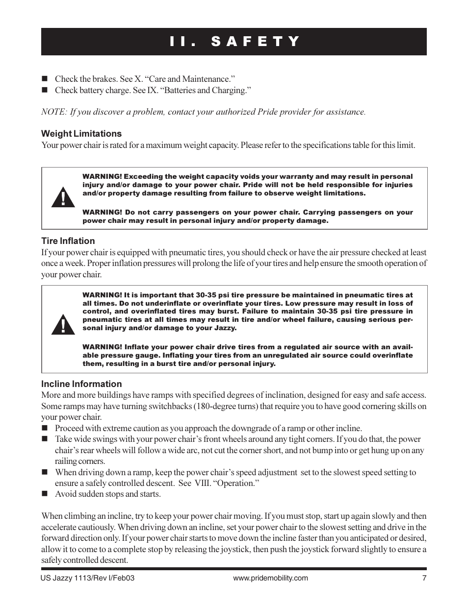 Pride Mobility Jazzy 1113 User Manual | Page 7 / 60