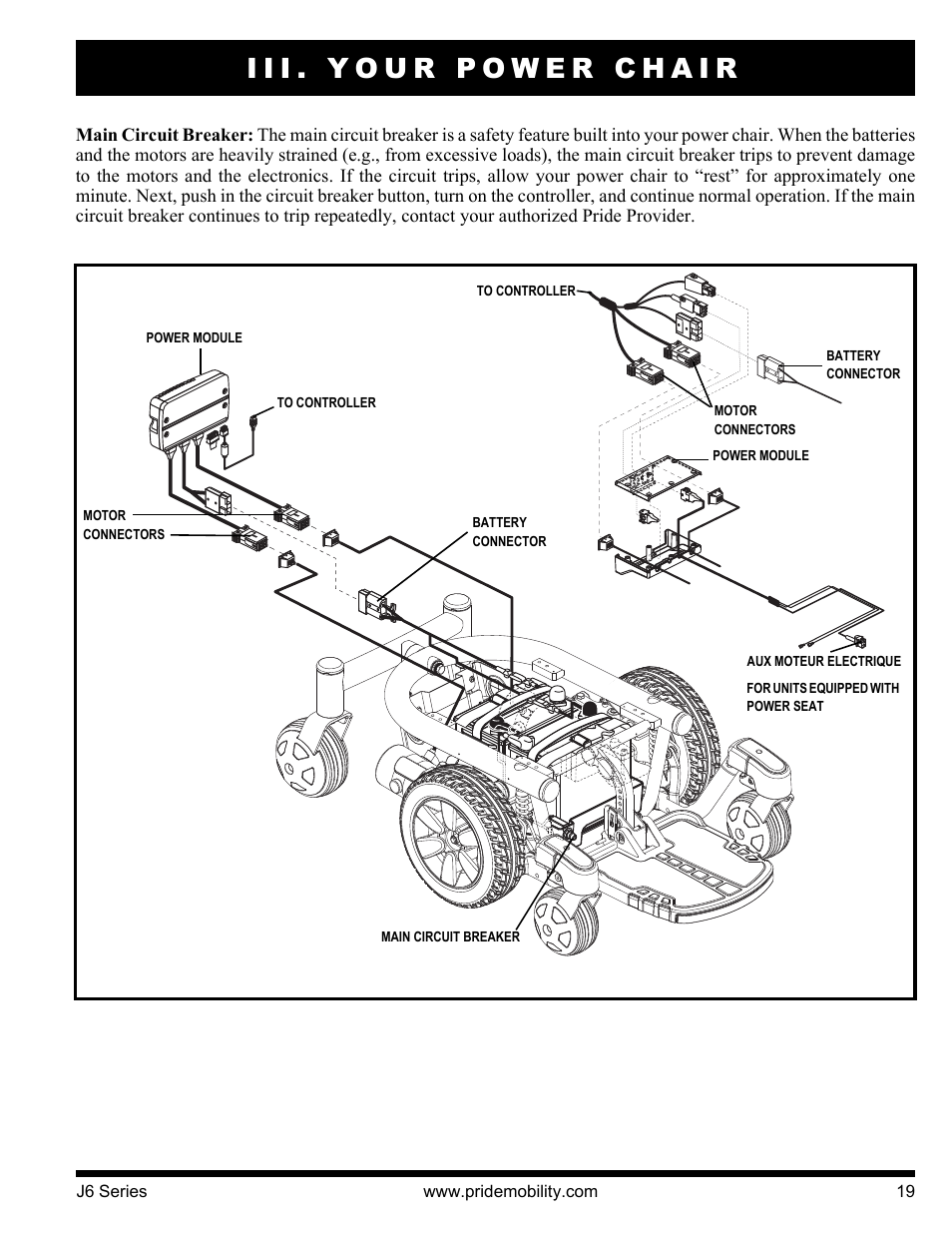 Iii. your power chair | Pride Mobility J6 2S User Manual | Page 19 / 44