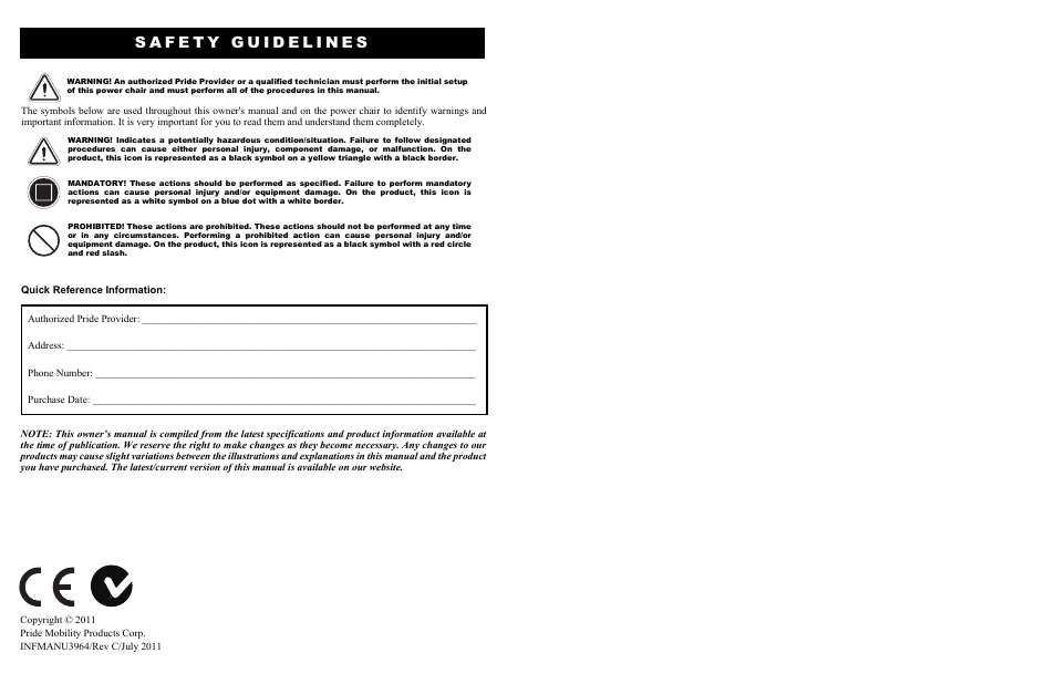 Pride Mobility J6 2S User Manual | Page 2 / 44