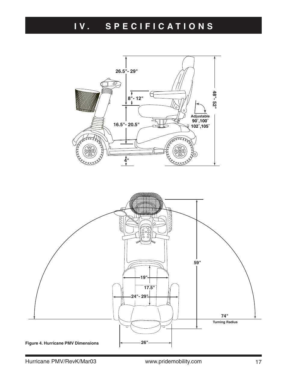 Pride Mobility PMV5000 User Manual | Page 17 / 43