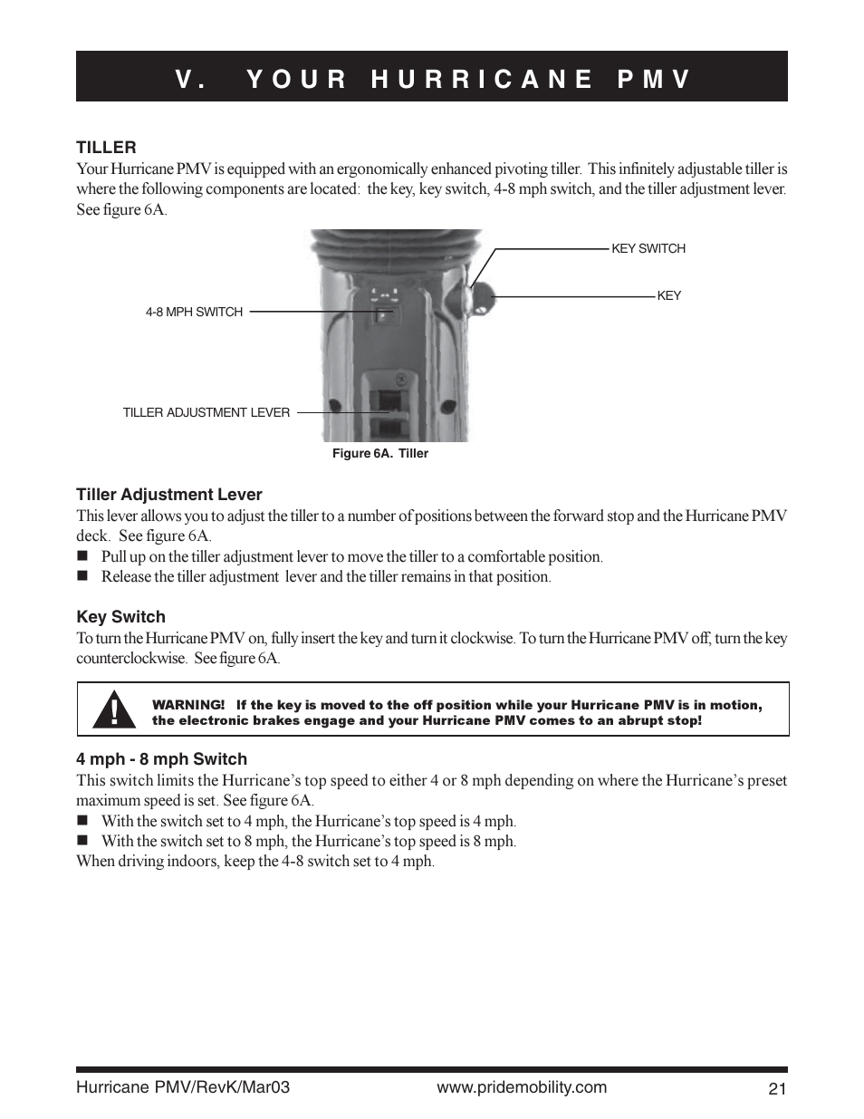 Pride Mobility PMV5000 User Manual | Page 21 / 43