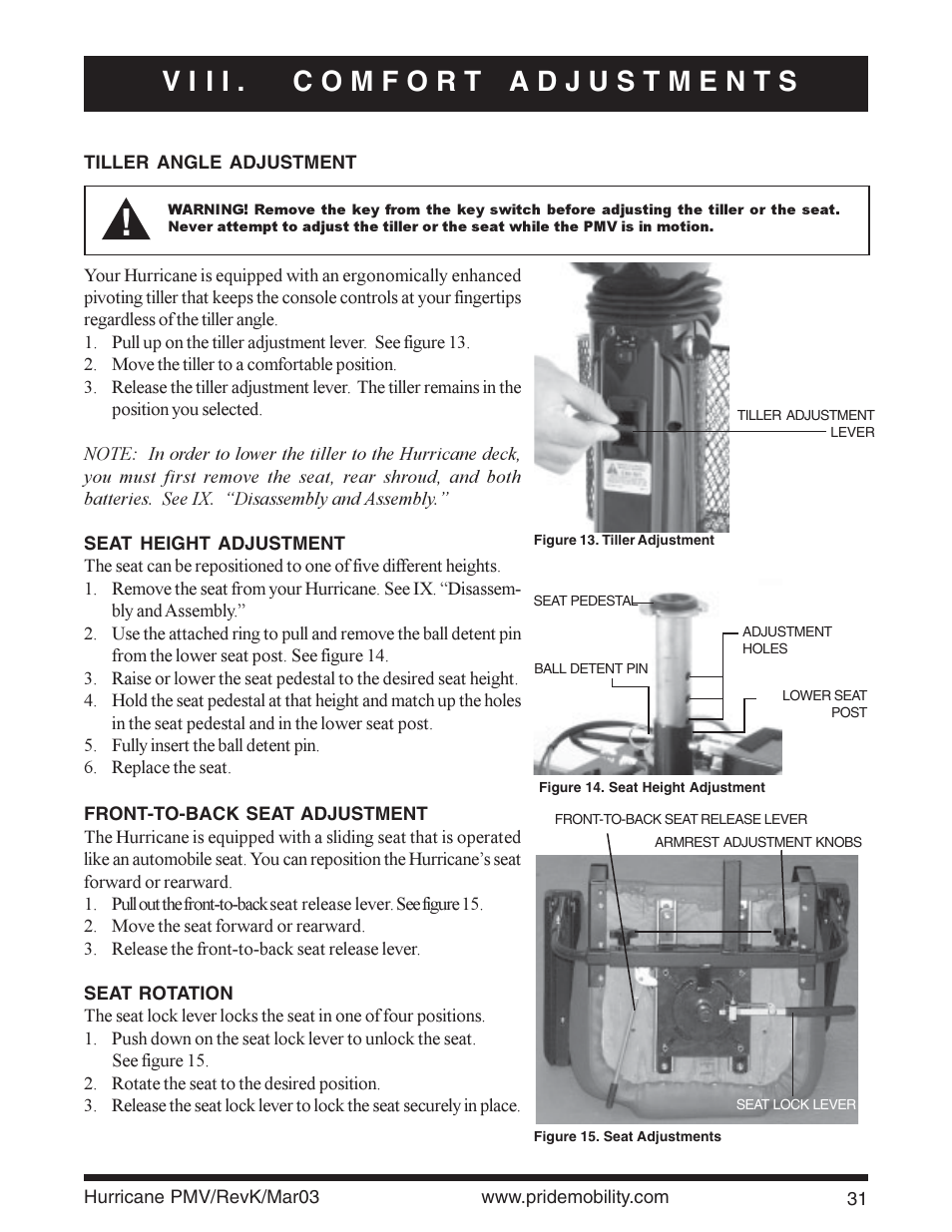 Pride Mobility PMV5000 User Manual | Page 31 / 43