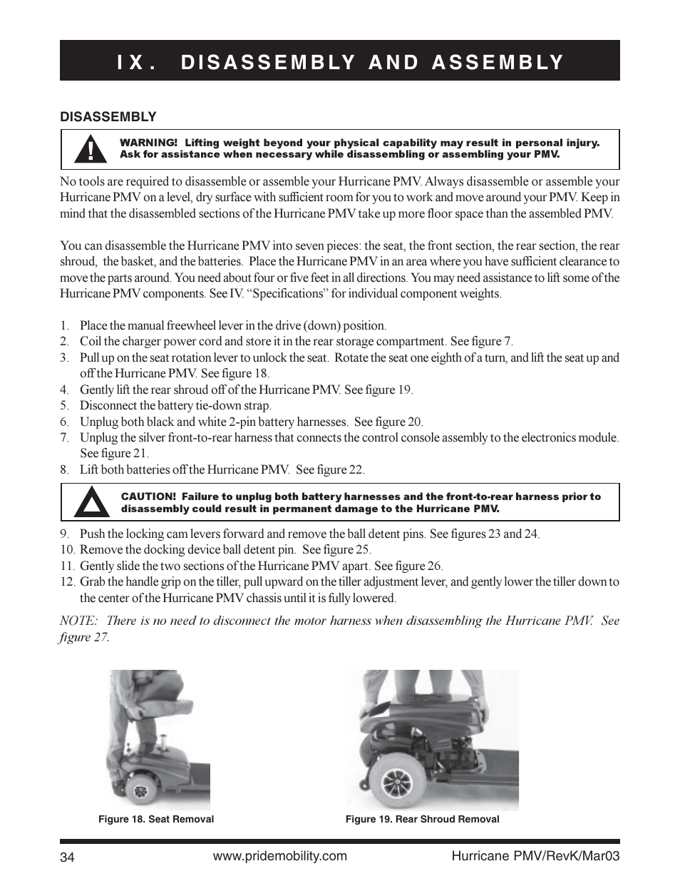 Pride Mobility PMV5000 User Manual | Page 34 / 43