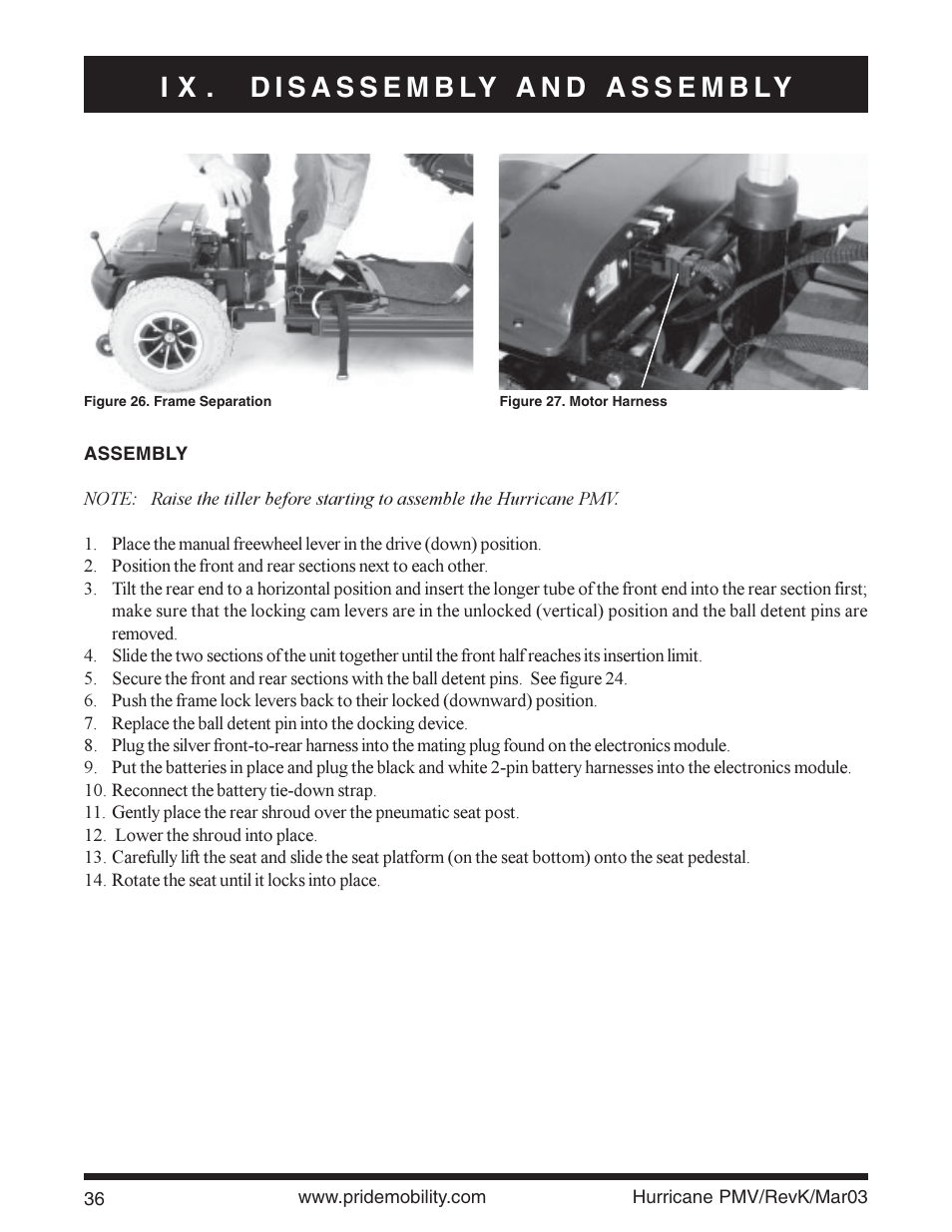 Pride Mobility PMV5000 User Manual | Page 36 / 43