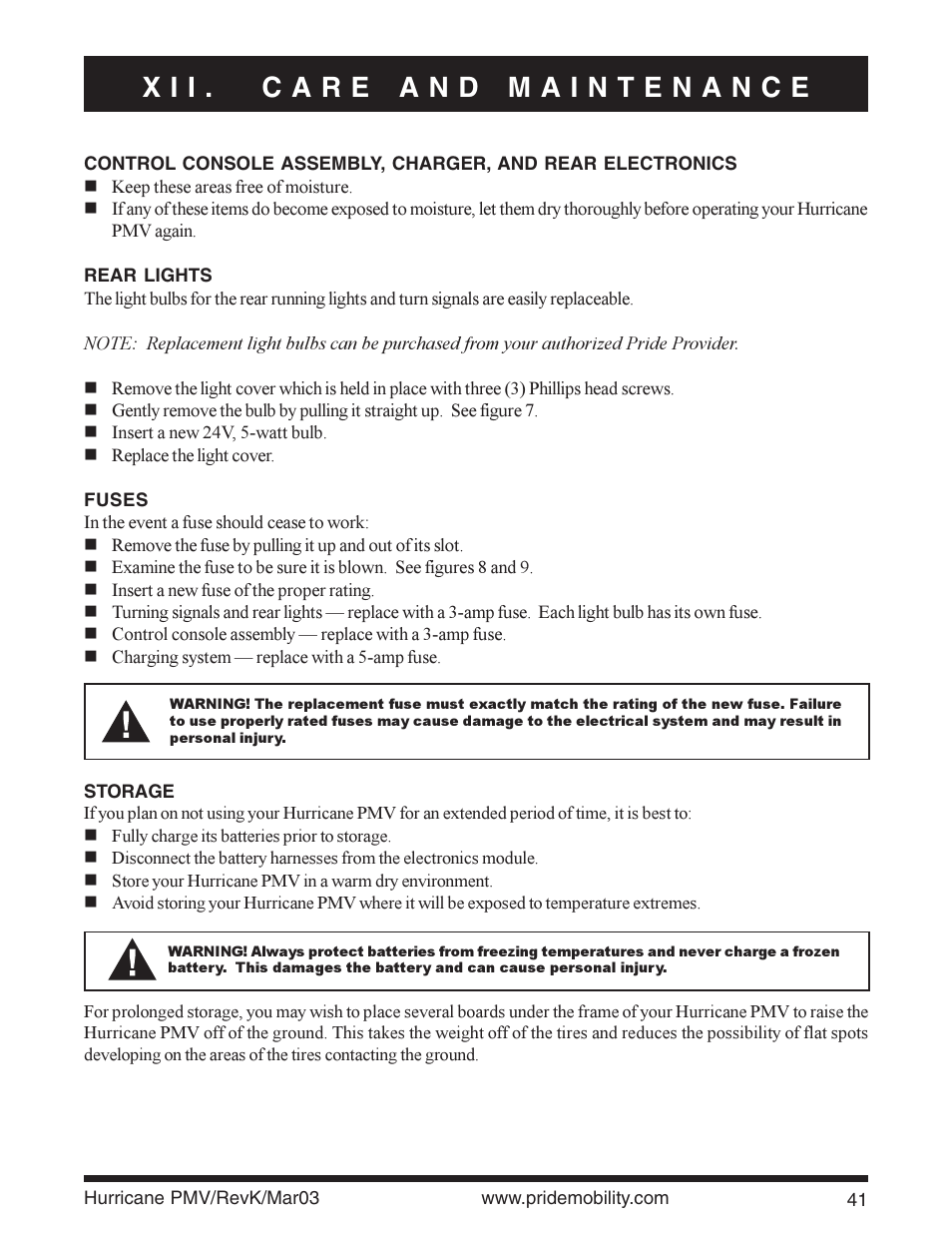 Pride Mobility PMV5000 User Manual | Page 41 / 43