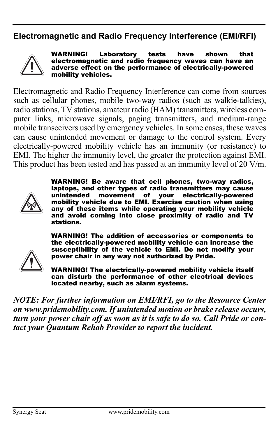 Pride Mobility ACN# 088 609 661 User Manual | Page 12 / 44