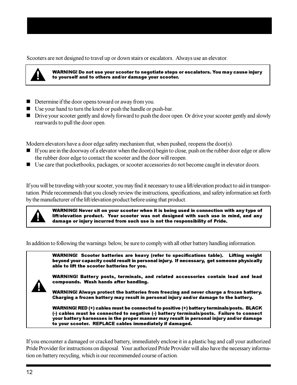 Pride Mobility Victory XL User Manual | Page 12 / 39