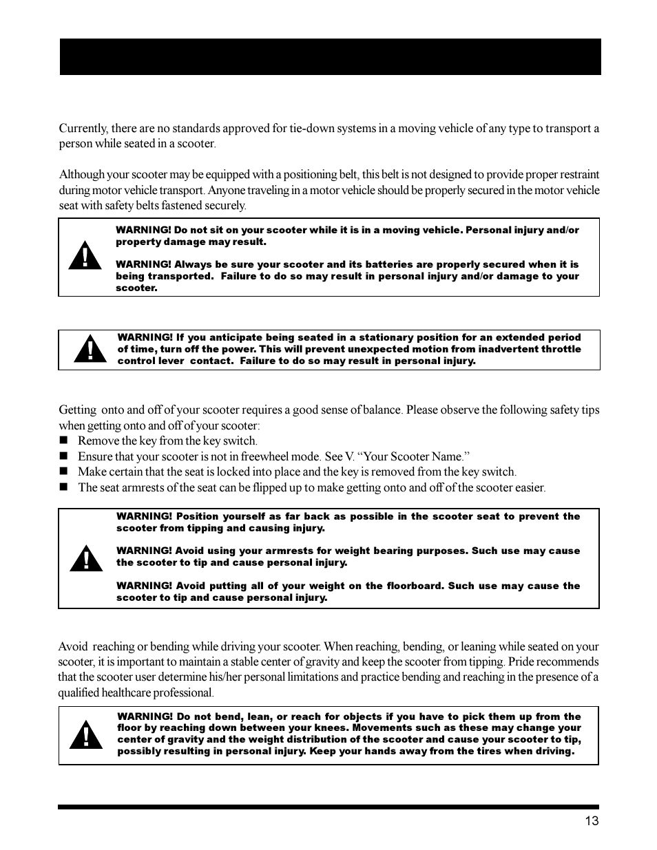 Pride Mobility Victory XL User Manual | Page 13 / 39