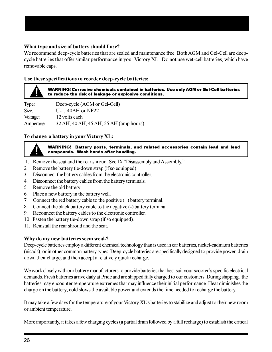 Pride Mobility Victory XL User Manual | Page 26 / 39