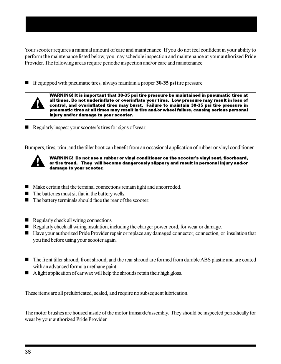 Pride Mobility Victory XL User Manual | Page 36 / 39