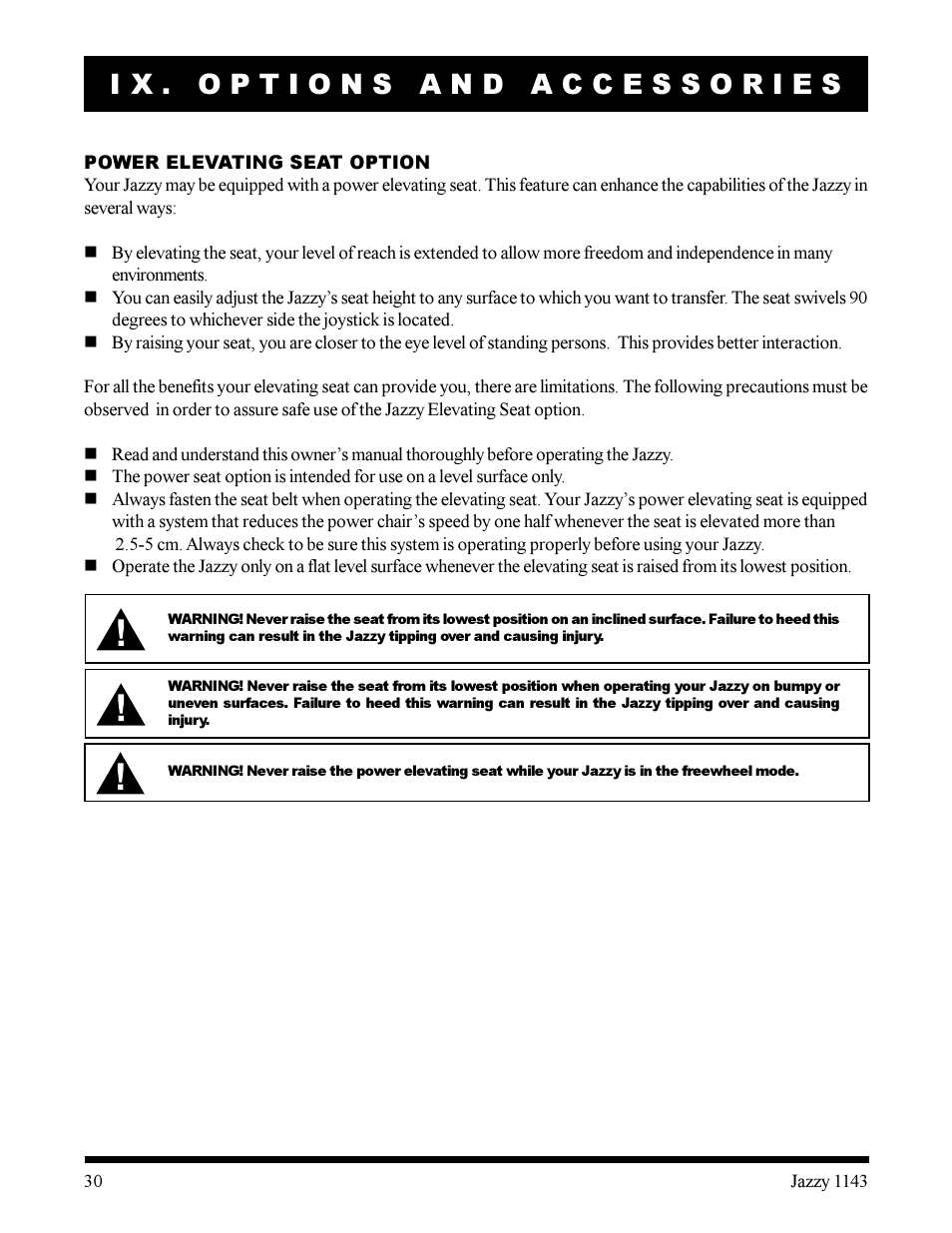 Pride Mobility Jazzy 1143 User Manual | Page 30 / 34