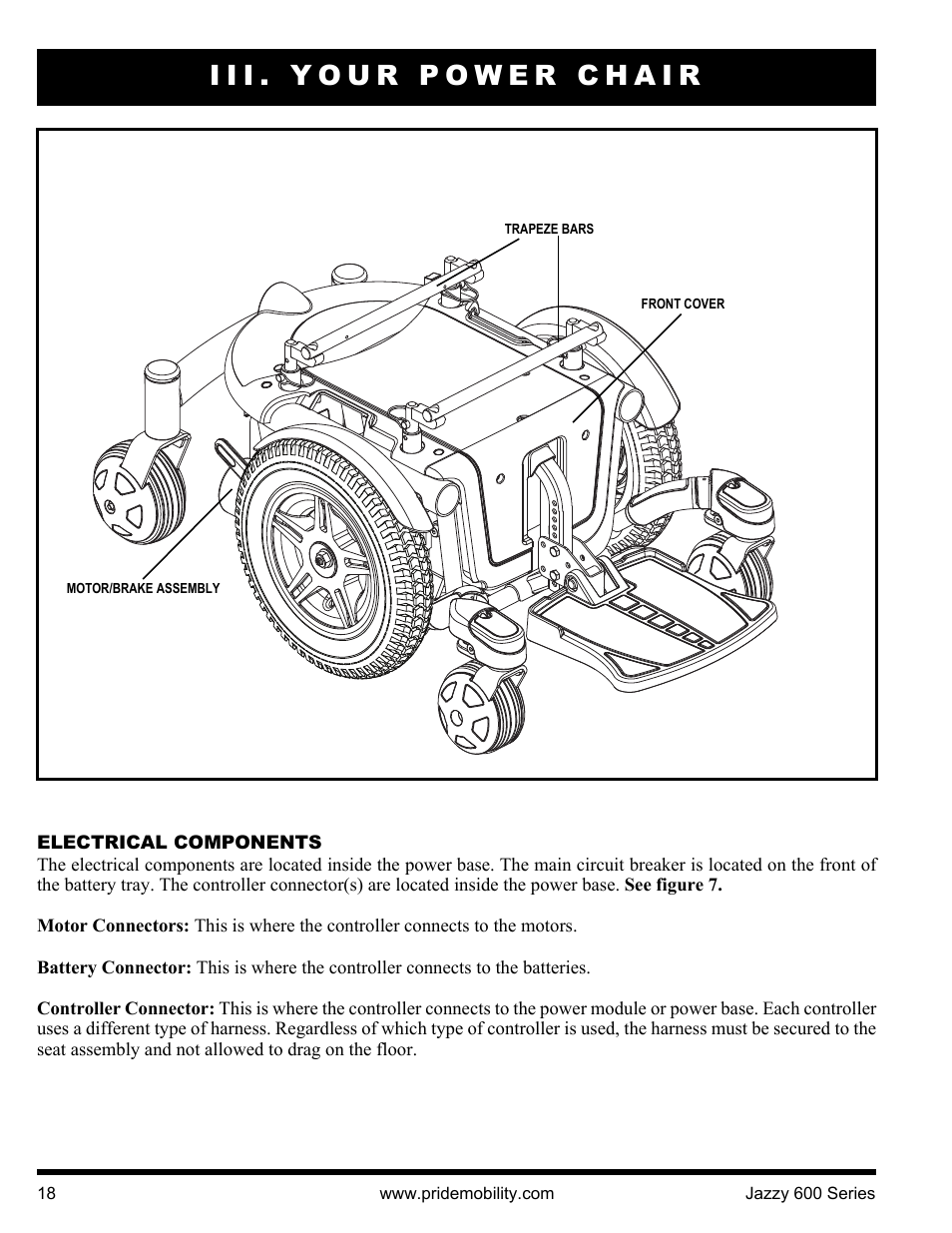 Iii. your power chair | Pride Mobility Jazzy 600 3SP User Manual | Page 18 / 44