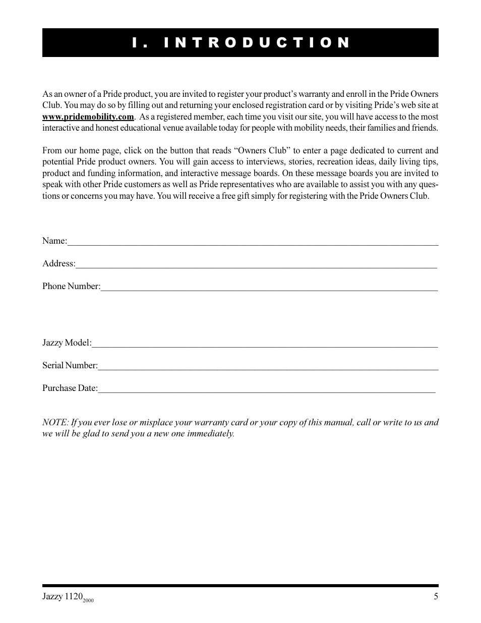 Pride Mobility jazzy 1120 User Manual | Page 5 / 49