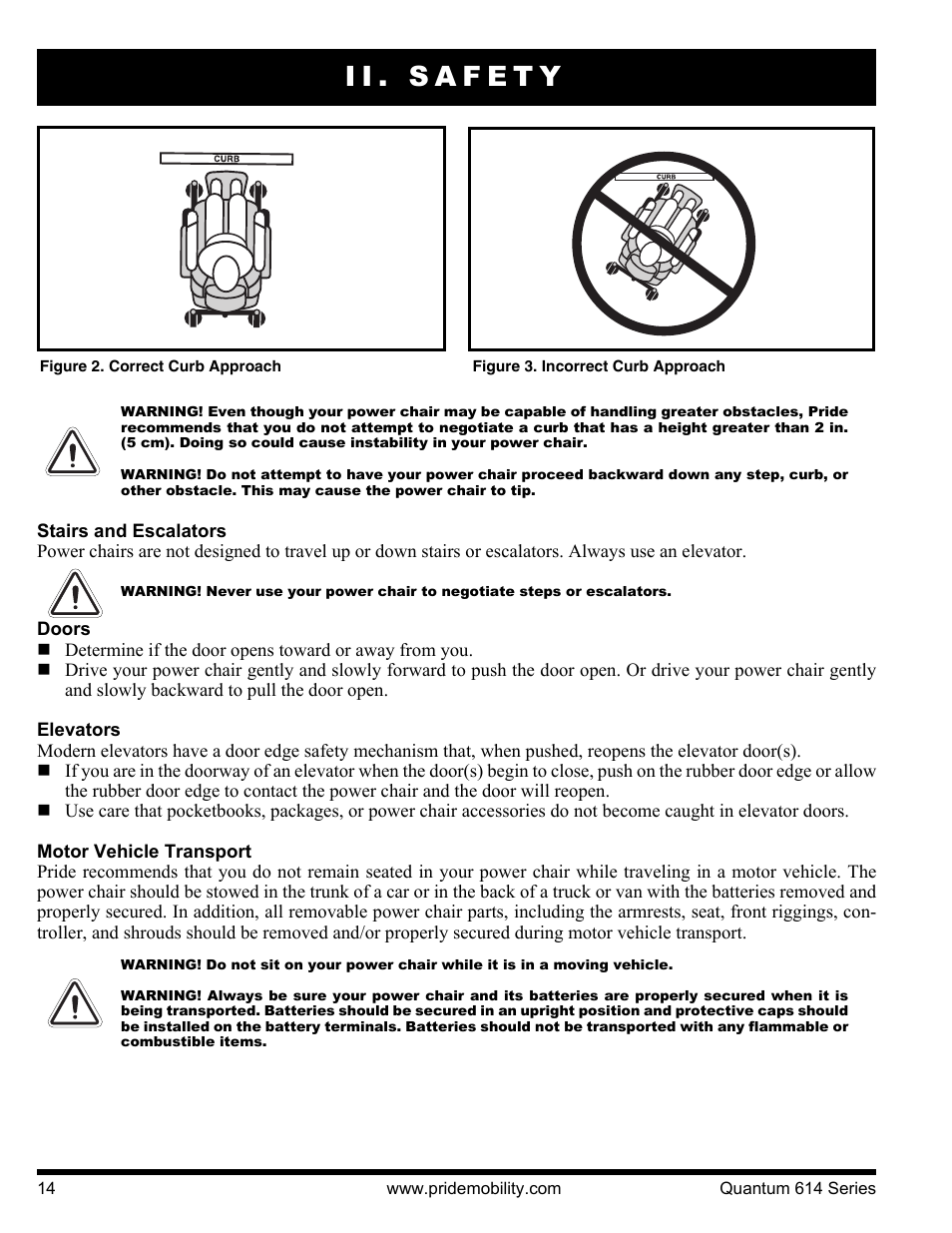 Ii. safety | Pride Mobility Quantum 614 3S User Manual | Page 14 / 44