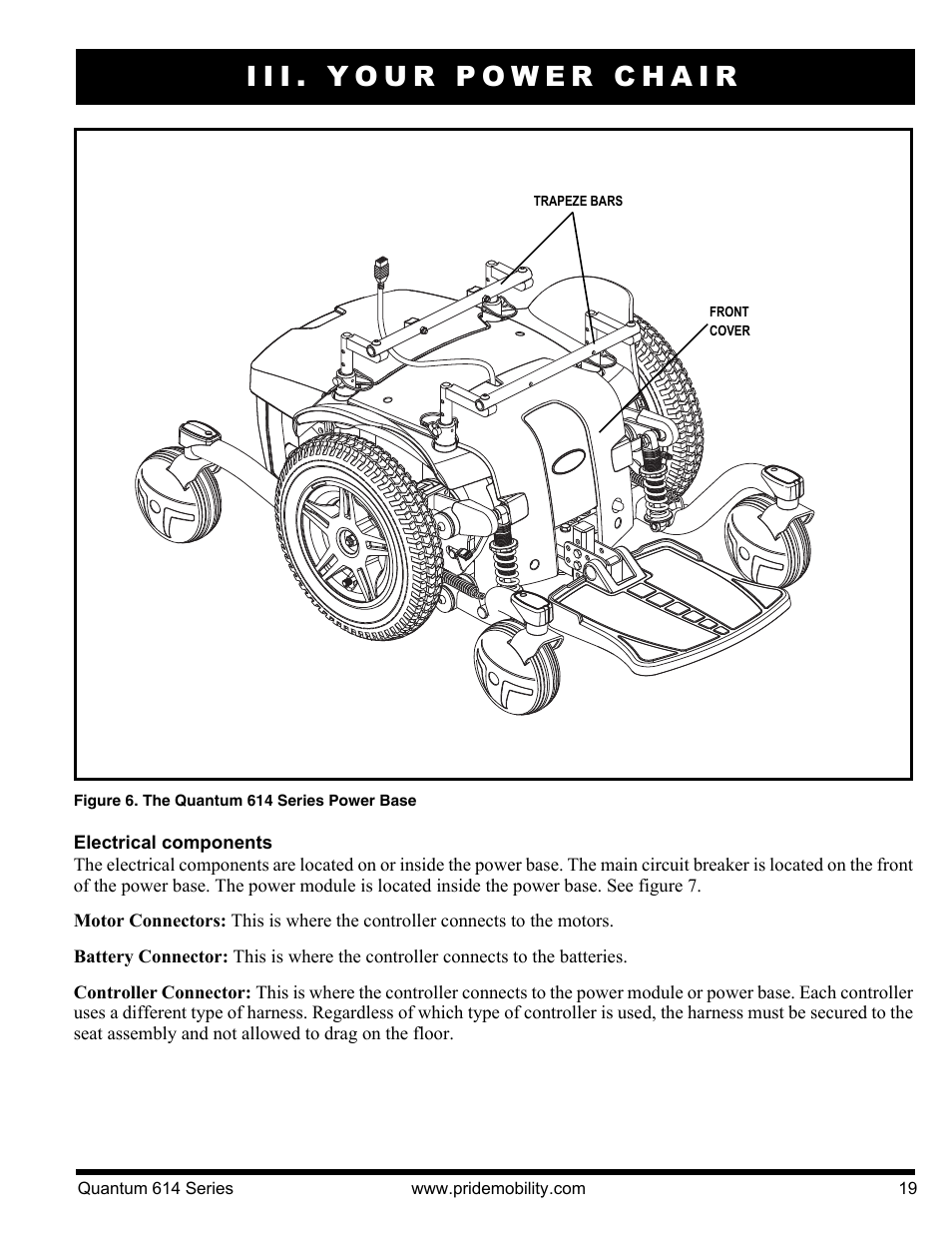 Iii. your power chair | Pride Mobility Quantum 614 3S User Manual | Page 19 / 44
