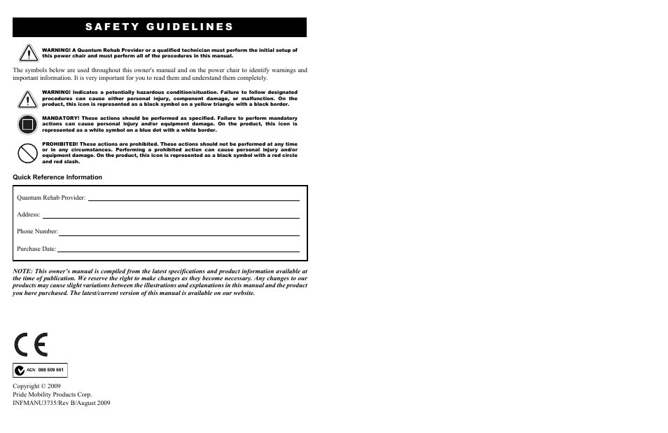 Pride Mobility Quantum 614 3S User Manual | Page 43 / 44