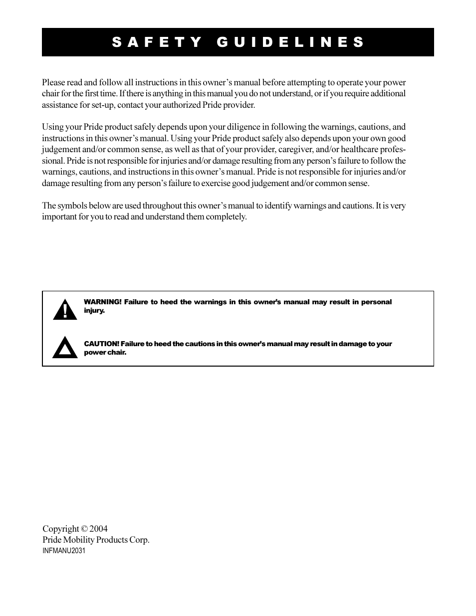 Pride Mobility 1420 User Manual | Page 2 / 47