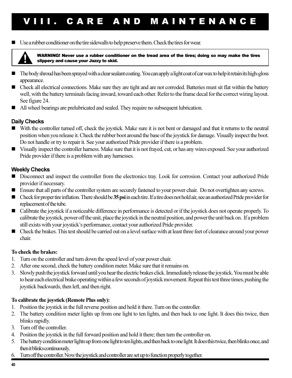 Pride Mobility 1420 User Manual | Page 40 / 47