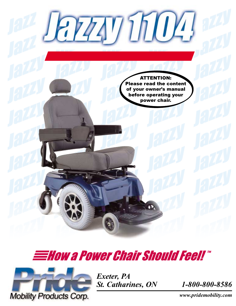 Pride Mobility Jazzy 1104 User Manual | 43 pages