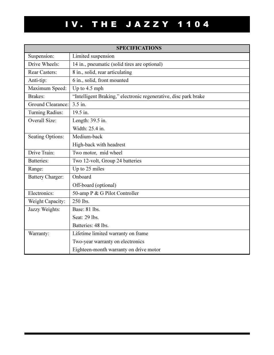 Pride Mobility Jazzy 1104 User Manual | Page 20 / 43