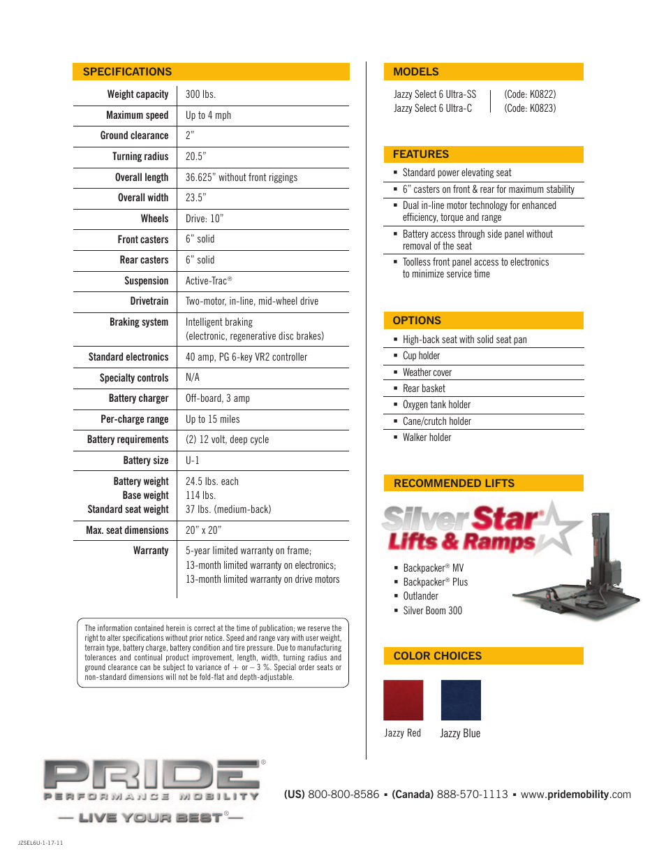 Pride Mobility Jazzy Select 6 Ultra PG VR2 User Manual | Page 2 / 2