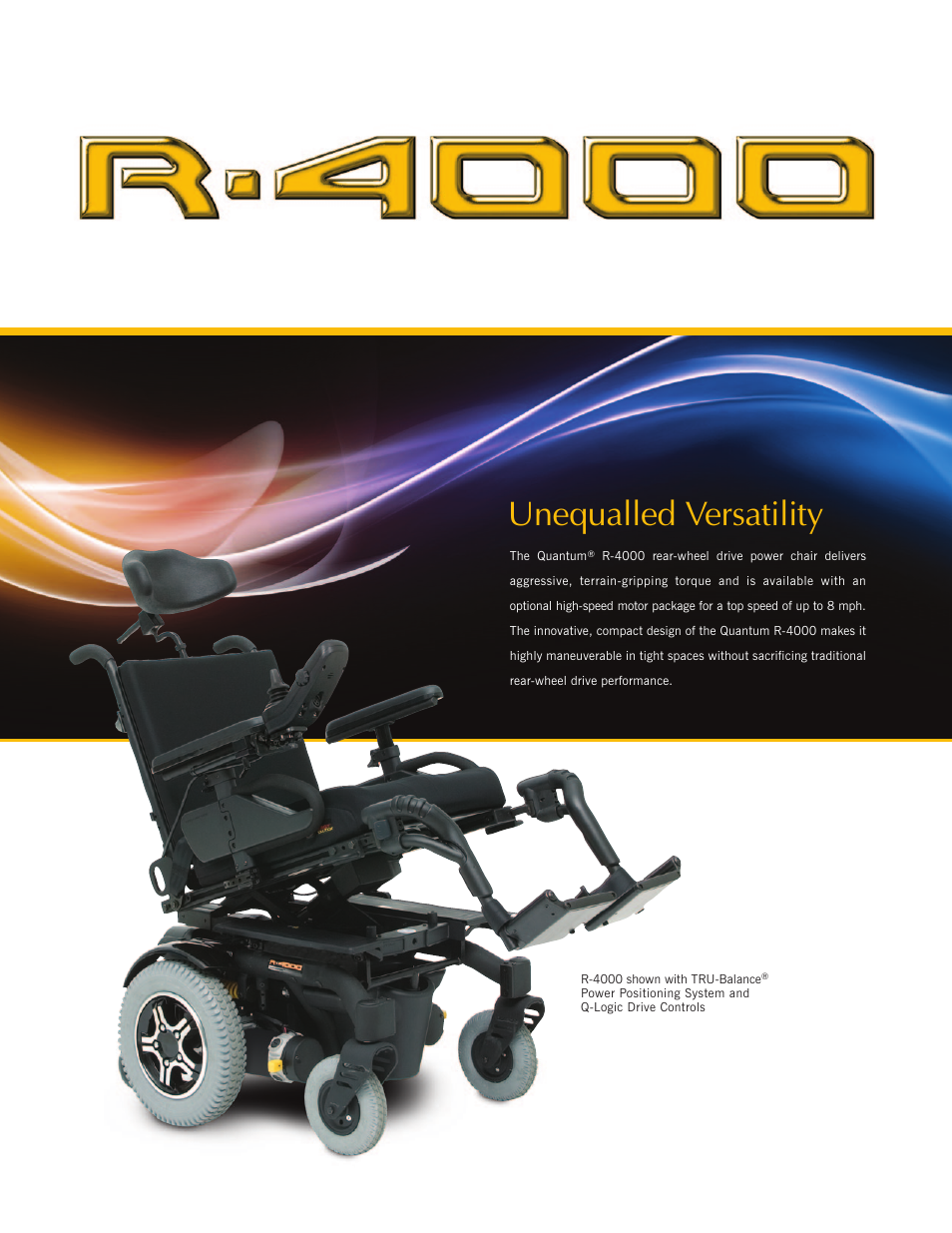 Pride Mobility REAR-WHEEL DRIVE POWER CHAIRS Quantum R-4000 User Manual | 2 pages