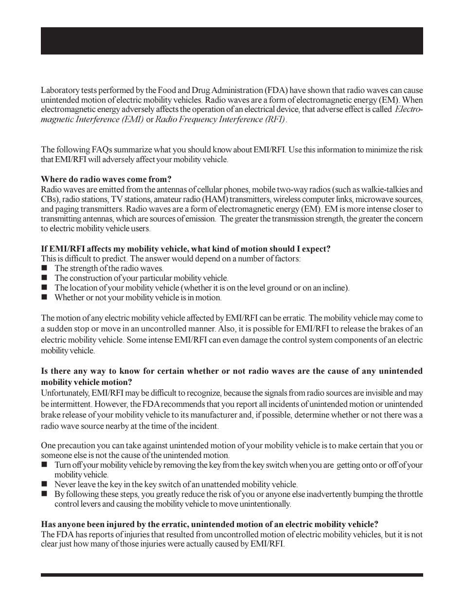 I i i . e m i / r f i | Pride Mobility SC155 User Manual | Page 15 / 39
