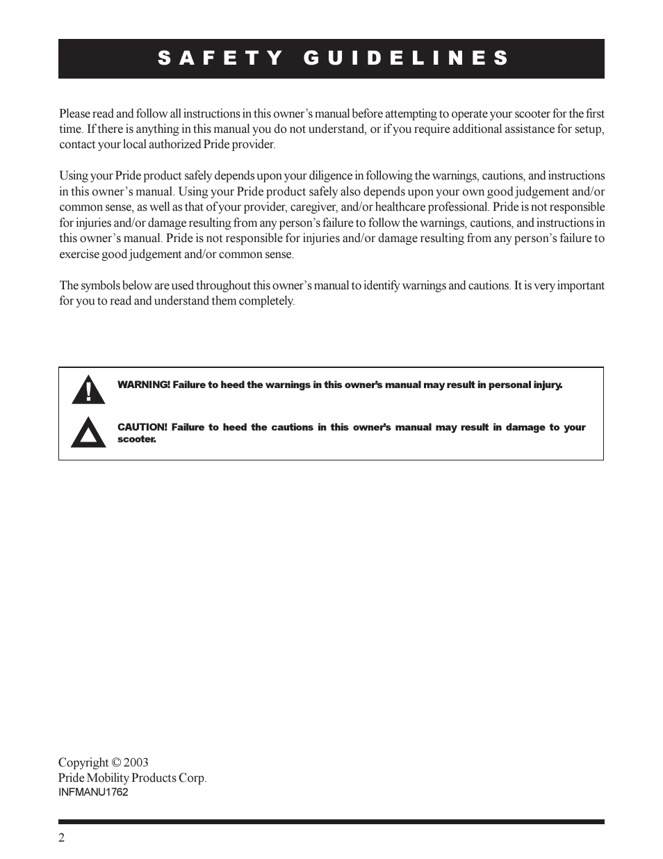 Pride Mobility SC155 User Manual | Page 2 / 39