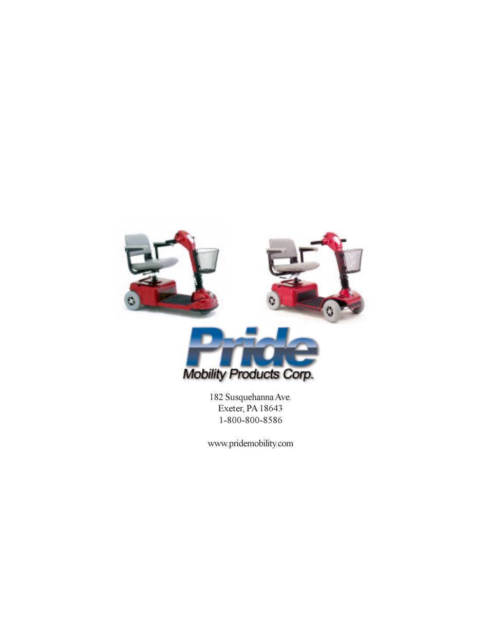Pride Mobility SC155 User Manual | Page 39 / 39