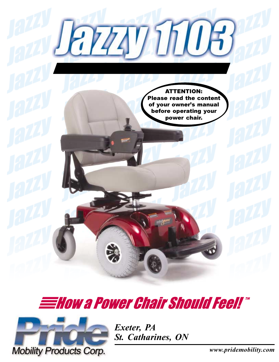 Pride Mobility JAZZY 1103 User Manual | 47 pages