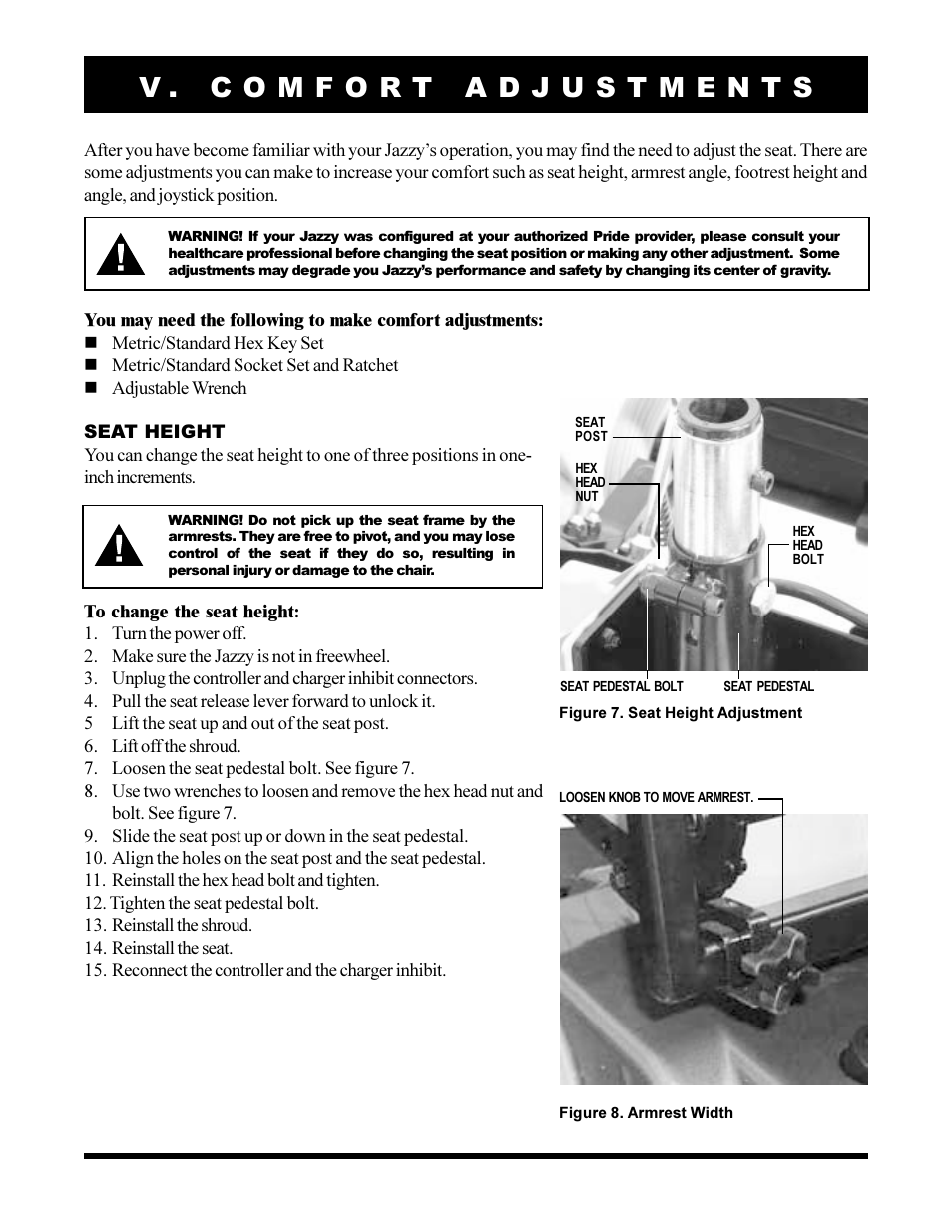 Pride Mobility JAZZY 1103 User Manual | Page 20 / 47