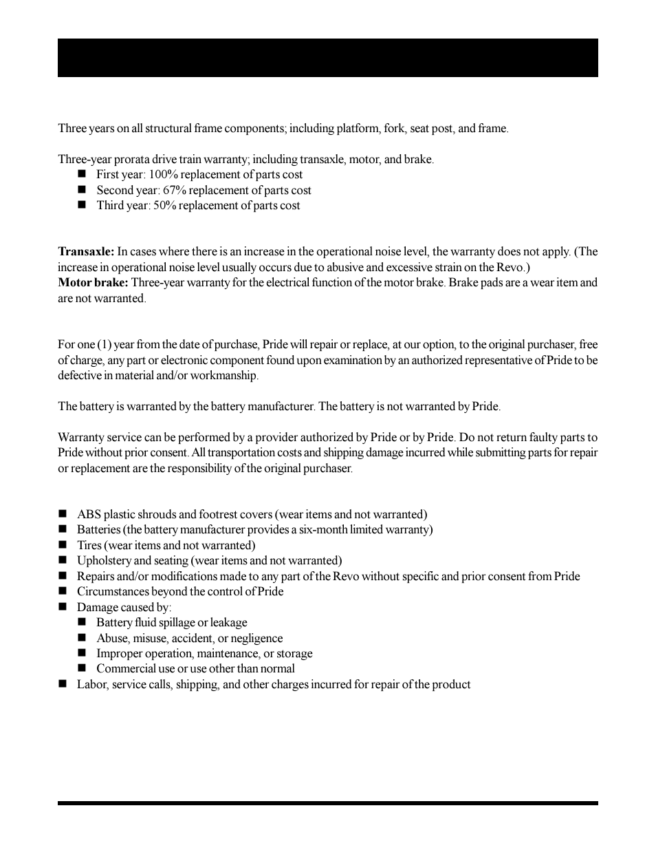 Pride Mobility SC3450 User Manual | Page 37 / 38