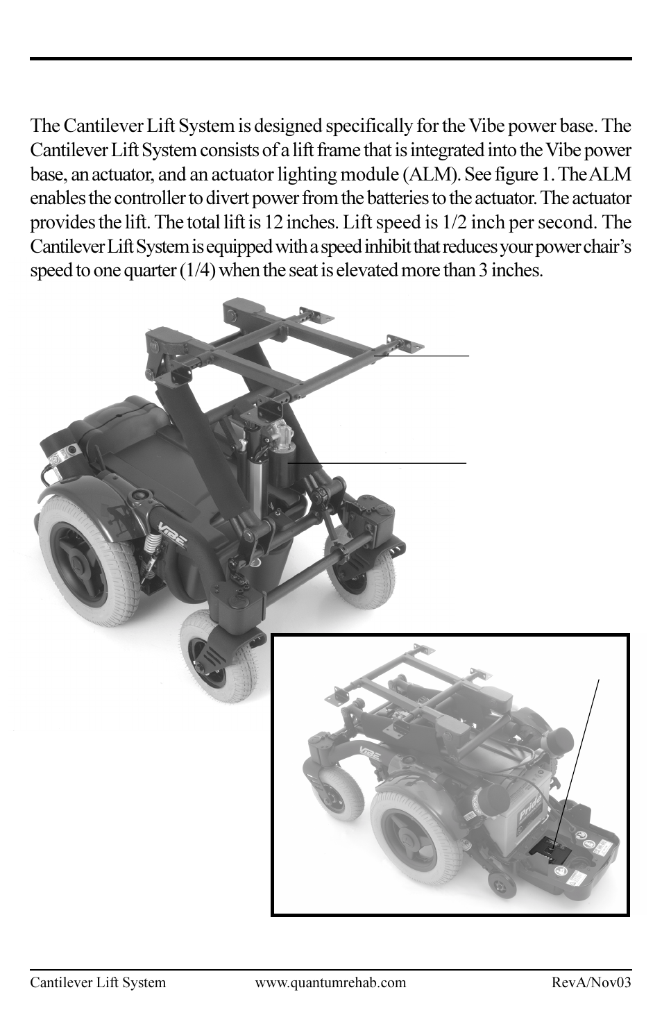 Cantilever lift system | Pride Mobility Cantilever Lift System User Manual | Page 6 / 16