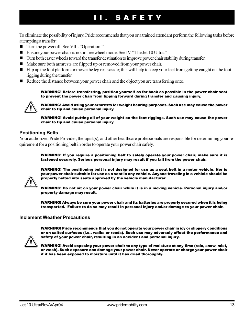Pride Mobility Jet10Ultra User Manual | Page 13 / 44