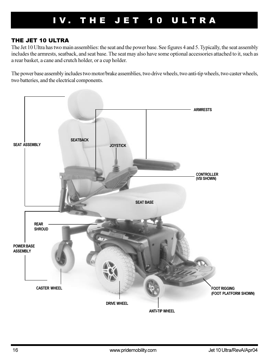 Pride Mobility Jet10Ultra User Manual | Page 16 / 44