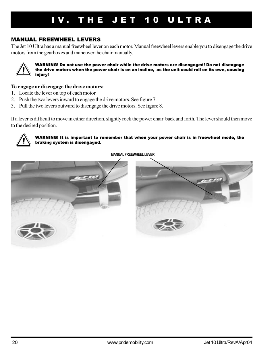 Pride Mobility Jet10Ultra User Manual | Page 20 / 44